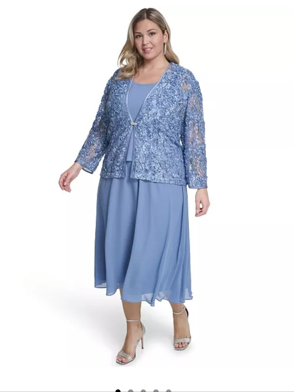 NWT Jessica Howard 2 Piece Dress Jacket Set Size 10 Lace Sequin Mother Of Bride